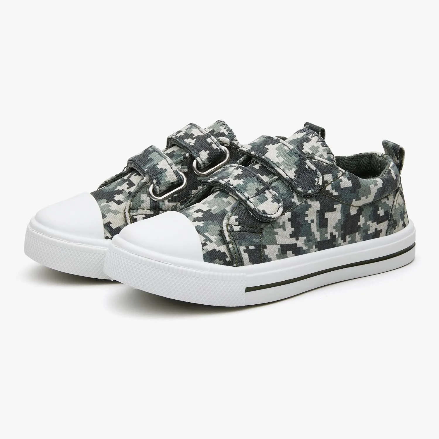 Toddler Canvas Shoes Boys and Girls Sneakers Hook and Loop Straps