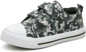Toddler Canvas Shoes Boys and Girls Sneakers Hook and Loop Straps