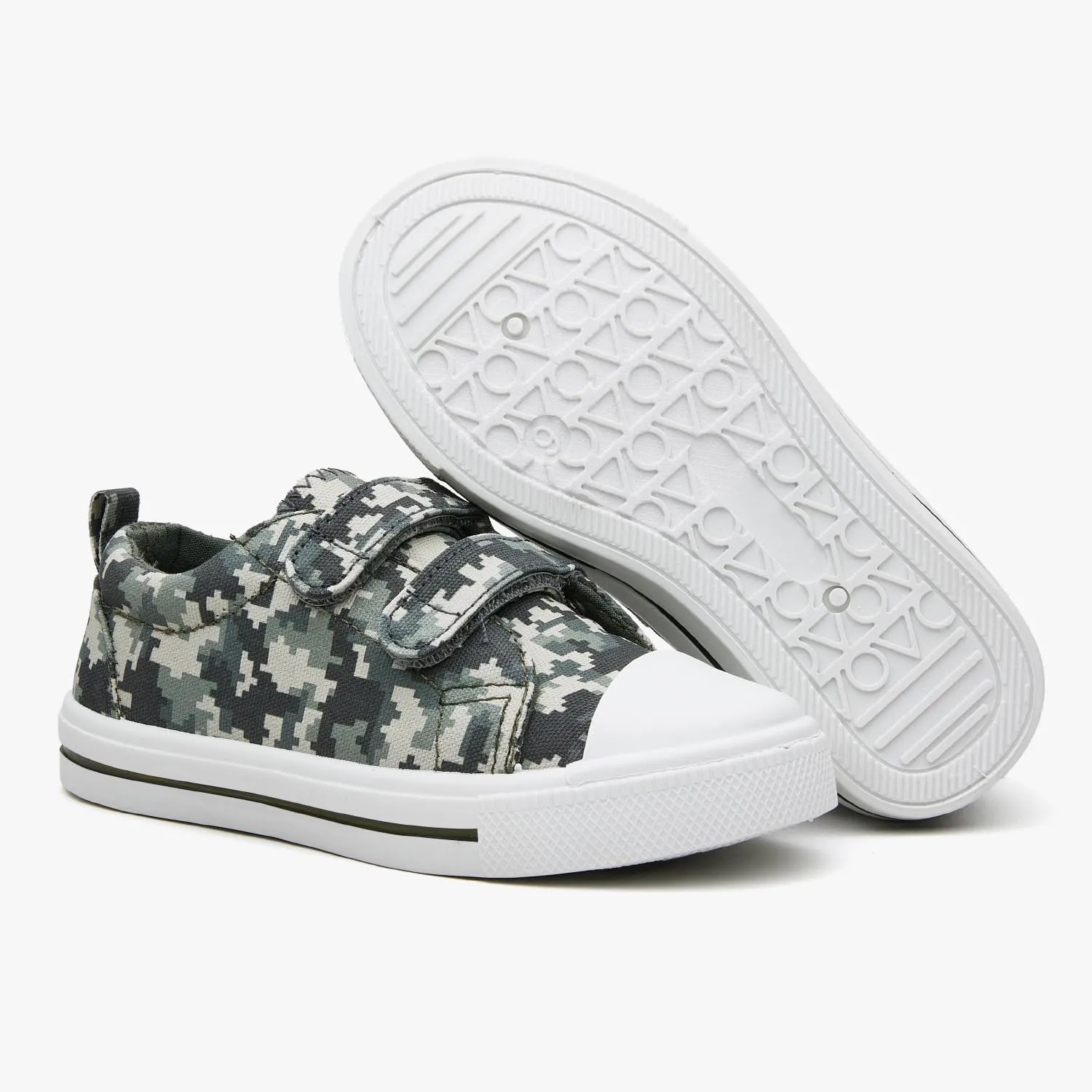 Toddler Canvas Shoes Boys and Girls Sneakers Hook and Loop Straps