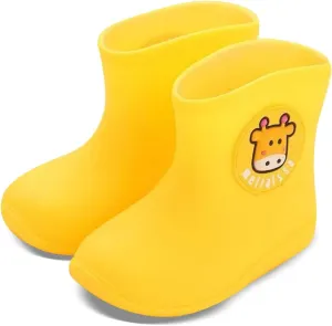 Toddler Rain Boots Baby Easy-On Rain Shoes For Boys And Girls Cartoon Waterproof Slip Kids Rubber Boot Lightweight Outdoor