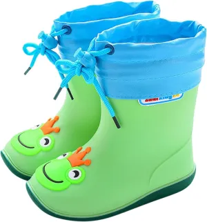Unisex Kids Print Rain Boots Waterproo Rubber Rain Shoes Toddler Boys Girls Lightweight Rainboots Kids Rain Boots