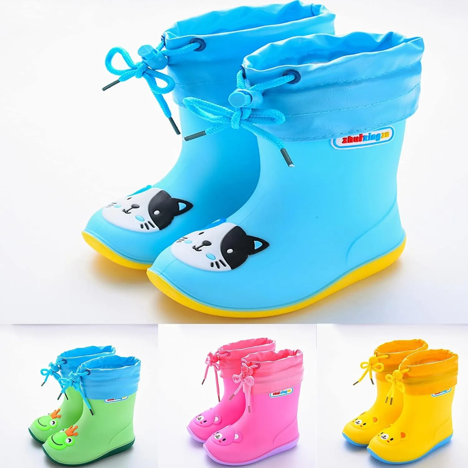 Unisex Kids Print Rain Boots Waterproo Rubber Rain Shoes Toddler Boys Girls Lightweight Rainboots Kids Rain Boots