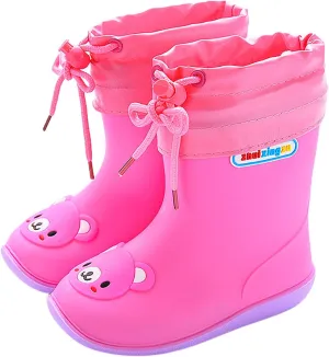 Unisex Kids Print Rain Boots Waterproo Rubber Rain Shoes Toddler Boys Girls Lightweight Rainboots Kids Rain Boots