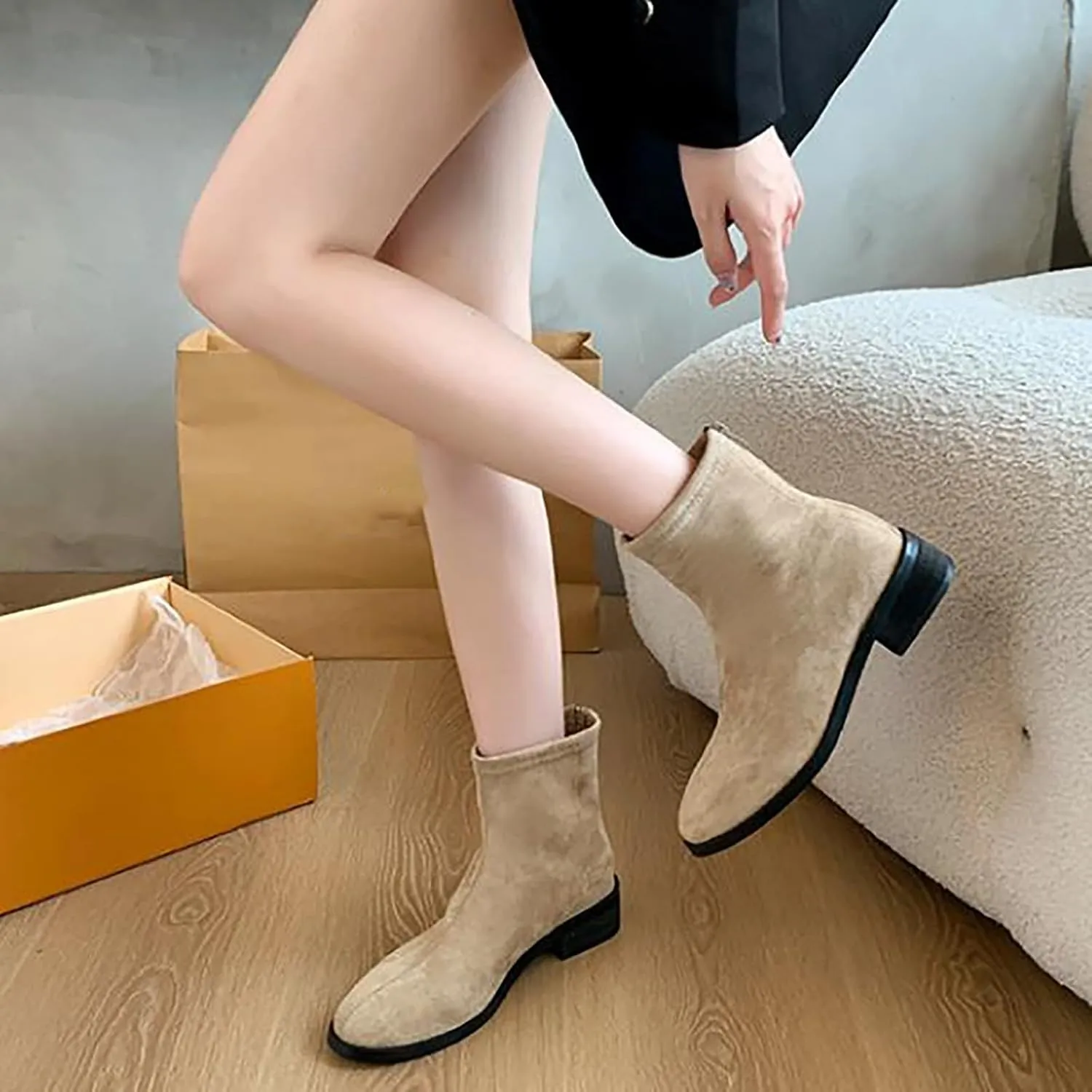 Wedge Ankle Boots Low Heel Cowboy Boots for Women Heeled Booties Womens Black Booties Low Heel Womens Ankle Boots with Heel Size 5 Brown Heeled Ankle Boots for Women