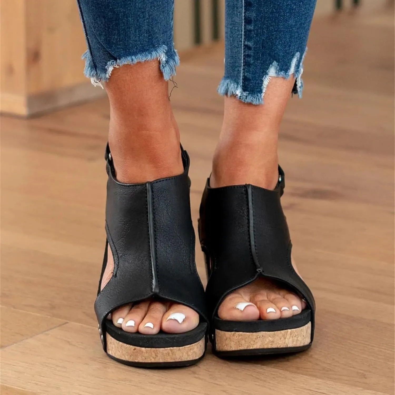 Wedge Sandals For Women Comfortable Dressy Platform Sandals Ankle Strap Open Toe Slip on Casual Summer Dress Shoes Sandalias