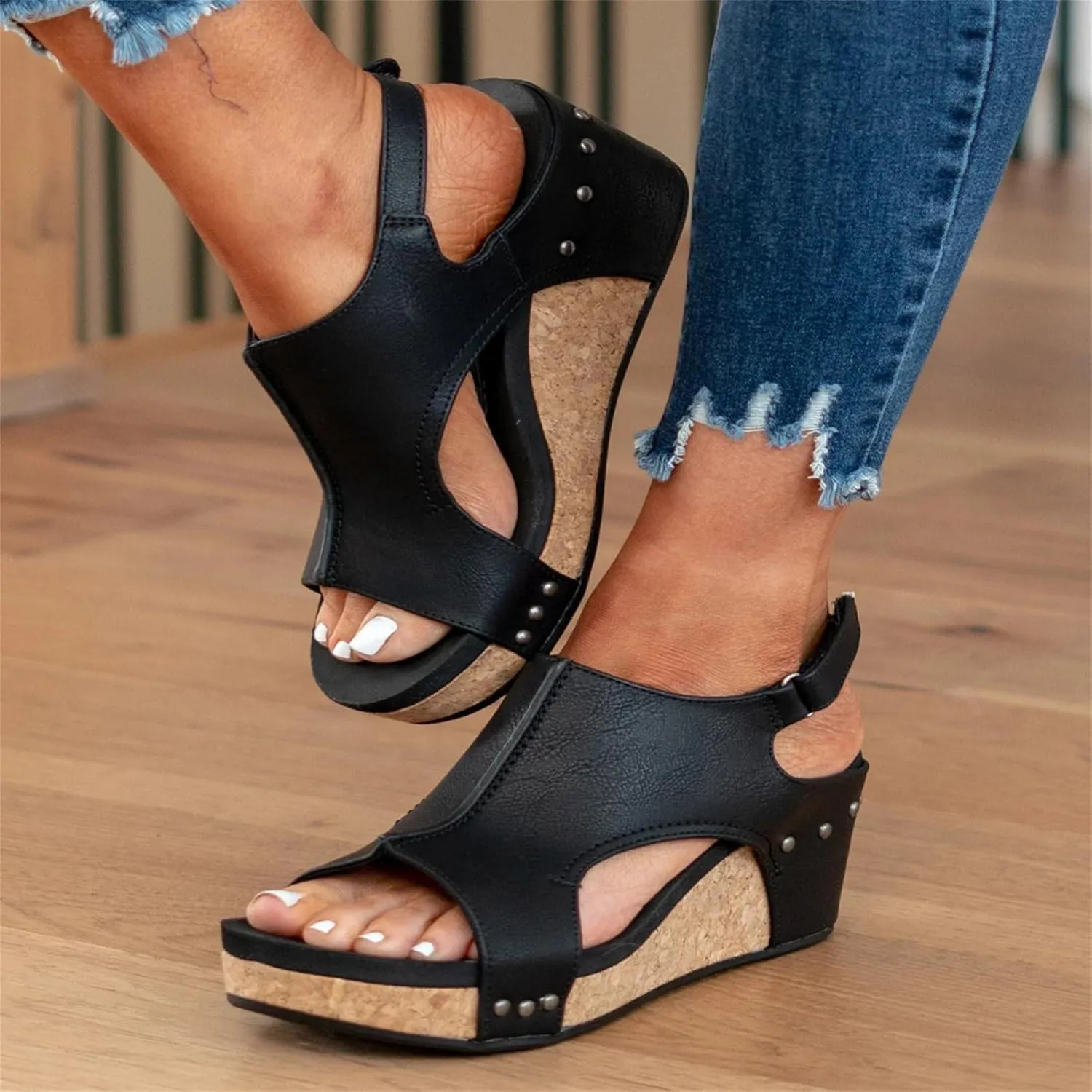 Wedge Sandals For Women Comfortable Dressy Platform Sandals Ankle Strap Open Toe Slip on Casual Summer Dress Shoes Sandalias
