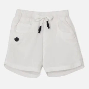 White Elaticated Waist Cotton Shorts