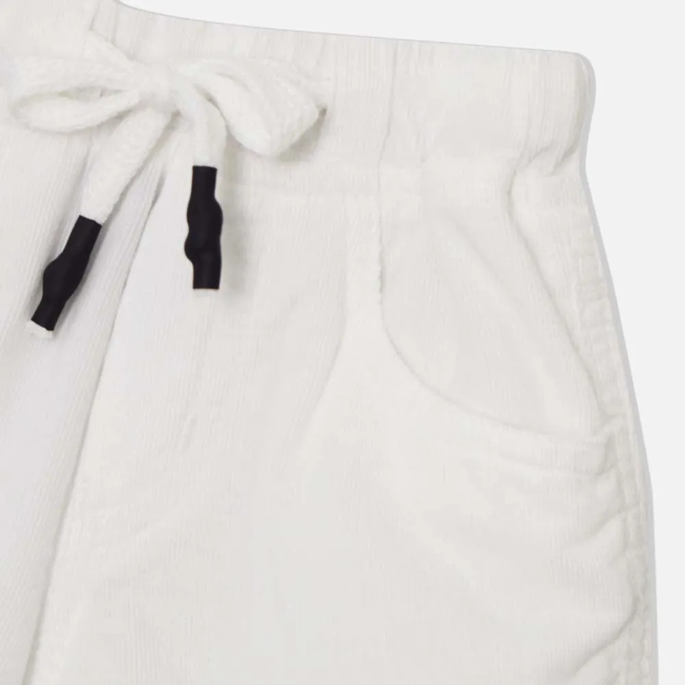White Elaticated Waist Cotton Shorts