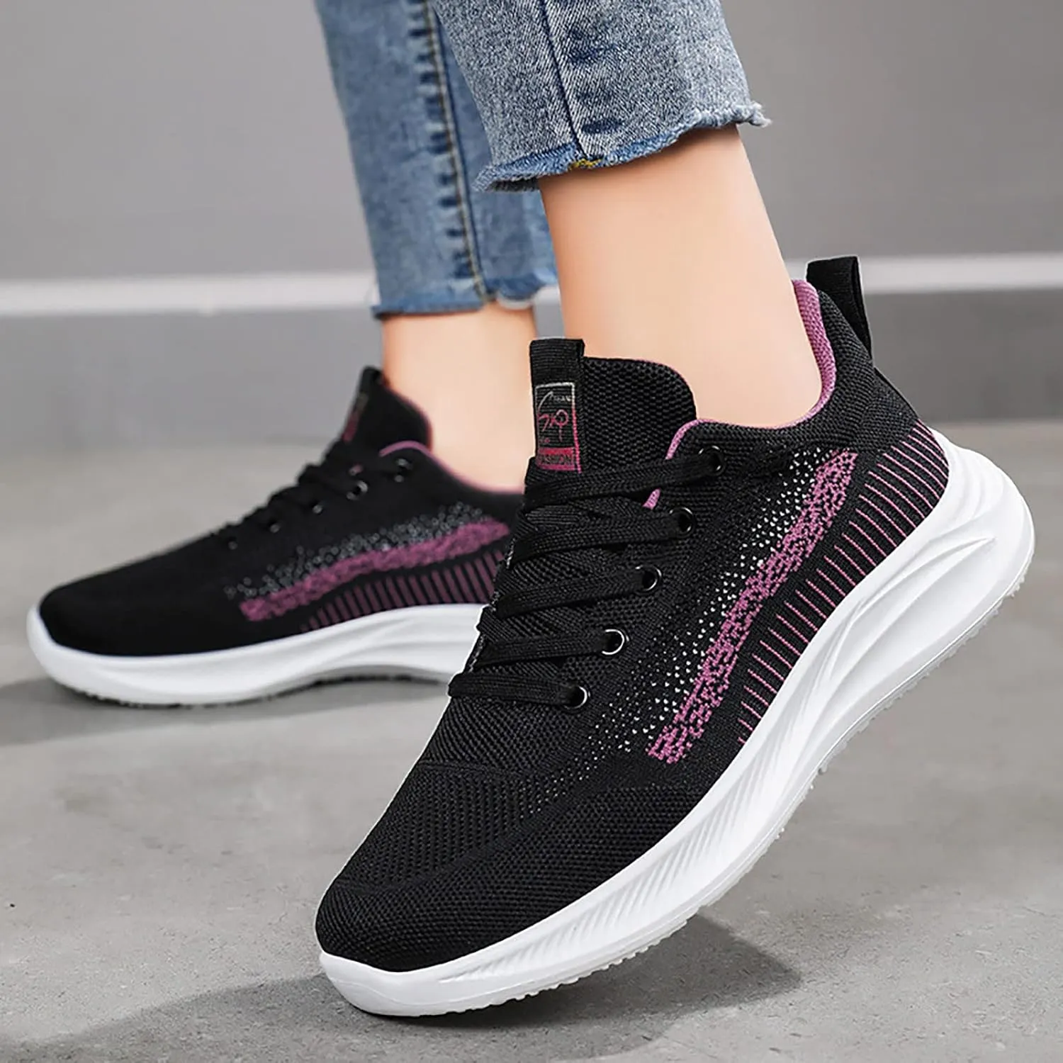Womens Fashion Sneakers Size 10.5 Womens Non Slip Black Work Shoes Wide Width Casual Shoes for Women with Arch Support Black High Top Sneakers for Women Dressy Tenis OrtopDicos Mujer