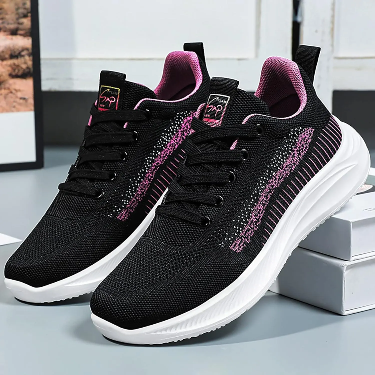 Womens Fashion Sneakers Size 10.5 Womens Non Slip Black Work Shoes Wide Width Casual Shoes for Women with Arch Support Black High Top Sneakers for Women Dressy Tenis OrtopDicos Mujer
