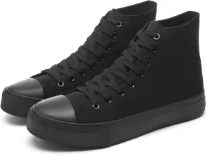 yageyan Men??s High Top Canvas Sneakers Fashion Lace up Walking Shoes Casual Classic