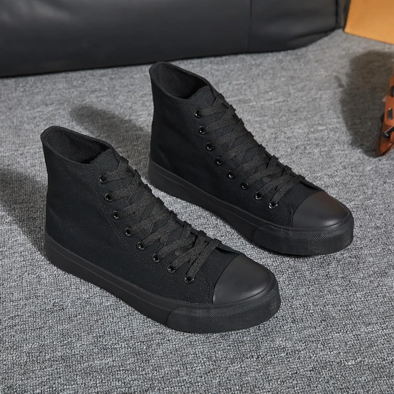 yageyan Men??s High Top Canvas Sneakers Fashion Lace up Walking Shoes Casual Classic