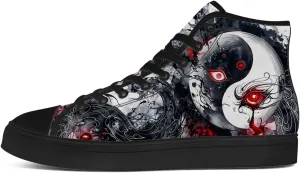Yin and Yang Shoes High Top Canvas Sneakers Lace Up Casual Walking Shoes Gifts for Men Women