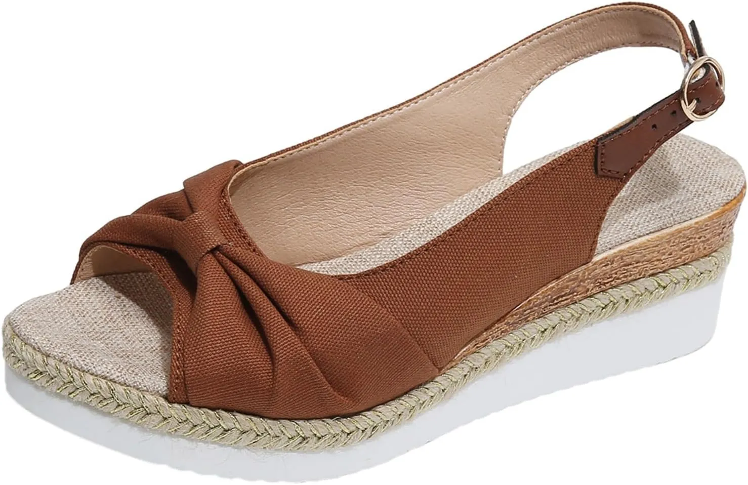 ZSpzx Orthopedic Sandals for Women,Espadrille 2025 Dressy Summer Platform Womens Wedge Sandals Dressy Summer Bow Open Toe Ankle Strap Beach Casual Slip on Slippers Comfortable Walking Outdoor Shoes