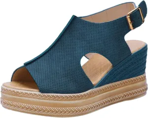 ZSpzx Platform Wedge Sandals for Women 2025 Dressy Summer Open Toe Women's Orthopedic Ankle Strap Sandal Slip on Womens Comfortable Wedges High Heel Beach Shoes for Daily Wear